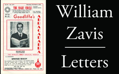 William Zavis Letters by Ricky Smith